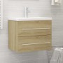 Sonoma oak engineered wood vanity unit with sink by vidaXL, bathroom vanities - Ref: Foro24-3099044, Price: 164,48 €, Discoun...