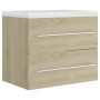 Sonoma oak engineered wood vanity unit with sink by vidaXL, bathroom vanities - Ref: Foro24-3099044, Price: 141,99 €, Discoun...