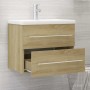 Mueble con lavabo madera de ingeniería roble Sonoma de vidaXL, Tocadores de baño - Ref: Foro24-3099044, Precio: 164,48 €, Des...