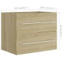 Sonoma oak engineered wood vanity unit with sink by vidaXL, bathroom vanities - Ref: Foro24-3099044, Price: 141,99 €, Discoun...