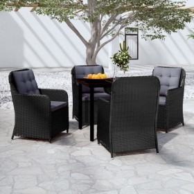 Juego de comedor para jardín 5 piezas negro de vidaXL, Conjuntos de jardín - Ref: Foro24-3099560, Precio: 639,99 €, Descuento: %