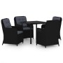 Juego de comedor para jardín 5 piezas negro de vidaXL, Conjuntos de jardín - Ref: Foro24-3099560, Precio: 639,99 €, Descuento: %