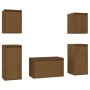 TV furniture 5 pieces solid honey brown pine wood by vidaXL, TV Furniture - Ref: Foro24-3100272, Price: 161,63 €, Discount: %