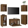 TV furniture 5 pieces solid honey brown pine wood by vidaXL, TV Furniture - Ref: Foro24-3100272, Price: 161,63 €, Discount: %