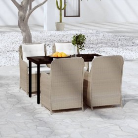 5-piece garden dining set with brown cushions by vidaXL, Garden sets - Ref: Foro24-3099555, Price: 777,09 €, Discount: %