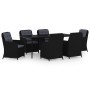 Juego de comedor para jardín 7 piezas negro de vidaXL, Conjuntos de jardín - Ref: Foro24-3099575, Precio: 1,00 €, Descuento: %