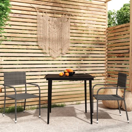 Juego de comedor para jardín 3 piezas gris de vidaXL, Conjuntos de jardín - Ref: Foro24-3099595, Precio: 197,99 €, Descuento: %