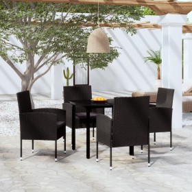 Juego de comedor para jardín 5 piezas negro de vidaXL, Conjuntos de jardín - Ref: Foro24-3099614, Precio: 304,38 €, Descuento: %