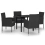 Juego de comedor para jardín 5 piezas negro de vidaXL, Conjuntos de jardín - Ref: Foro24-3099614, Precio: 304,38 €, Descuento: %