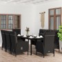 Juego de comedor de jardín 9 piezas con cojines negro de vidaXL, Conjuntos de jardín - Ref: Foro24-3099358, Precio: 1,00 €, D...