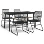 Juego de comedor de jardín 5 piezas ratán PVC negro de vidaXL, Conjuntos de jardín - Ref: Foro24-3099217, Precio: 326,18 €, D...