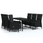 Juego de comedor de jardín 7 piezas con cojines negro de vidaXL, Conjuntos de jardín - Ref: Foro24-3099368, Precio: 980,99 €,...