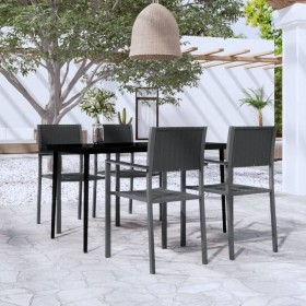 Juego de comedor para jardín 5 piezas negro de vidaXL, Conjuntos de jardín - Ref: Foro24-3099277, Precio: 324,99 €, Descuento: %