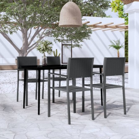 Juego de comedor para jardín 5 piezas negro de vidaXL, Conjuntos de jardín - Ref: Foro24-3099277, Precio: 324,82 €, Descuento: %