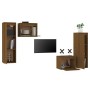 TV furniture 4 pieces solid honey brown pine wood by vidaXL, TV Furniture - Ref: Foro24-3100252, Price: 170,31 €, Discount: %