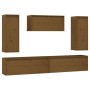 TV furniture 5 pieces solid honey brown pine wood by vidaXL, TV Furniture - Ref: Foro24-3100247, Price: 252,99 €, Discount: %