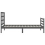 Gray solid wood bed frame with headboard 90x200 cm by vidaXL, Beds and slatted bases - Ref: Foro24-3193973, Price: 99,46 €, D...