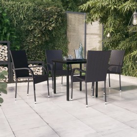 Garden dining set 5 pieces black by vidaXL, Garden sets - Ref: Foro24-3099378, Price: 278,30 €, Discount: %