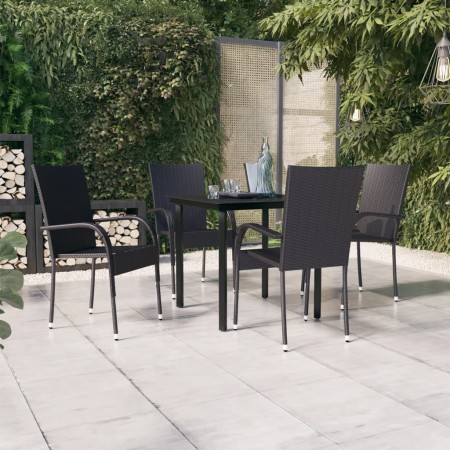 Garden dining set 5 pieces black by vidaXL, Garden sets - Ref: Foro24-3099378, Price: 278,30 €, Discount: %