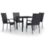 Garden dining set 5 pieces black by vidaXL, Garden sets - Ref: Foro24-3099378, Price: 278,30 €, Discount: %