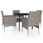 Juego de comedor de jardín 5 piezas con cojines beige y negro de vidaXL, Conjuntos de jardín - Ref: Foro24-3099318, Precio: 3...