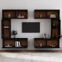 TV furniture set, 6 pieces made of solid black pine wood by vidaXL, TV Furniture - Ref: Foro24-3100203, Price: 356,36 €, Disc...