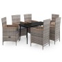 7-piece garden dining set with gray cushions by vidaXL, Garden sets - Ref: Foro24-3099452, Price: 1,00 €, Discount: %