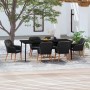 Juego de comedor de jardín 7 piezas con cojines negro de vidaXL, Conjuntos de jardín - Ref: Foro24-3099521, Precio: 819,50 €,...