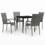 5-piece garden dining set with gray and black cushions by vidaXL, Garden sets - Ref: Foro24-3099408, Price: 267,45 €, Discoun...