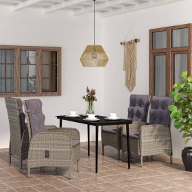 5-piece garden dining set with gray and black cushions by vidaXL, Garden sets - Ref: Foro24-3099373, Price: 977,96 €, Discoun...