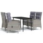 5-piece garden dining set with gray and black cushions by vidaXL, Garden sets - Ref: Foro24-3099373, Price: 977,99 €, Discoun...