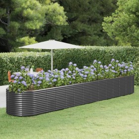 Gray powder coated steel planter 554x100x68 cm by vidaXL, Pots and planters - Ref: Foro24-319086, Price: 246,72 €, Discount: %