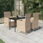 Juego de comedor de jardín 5 piezas con cojines beige de vidaXL, Conjuntos de jardín - Ref: Foro24-3099457, Precio: 528,71 €,...