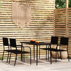 Garden dining set 5 pieces black by vidaXL, Garden sets - Ref: Foro24-3099591, Price: 250,99 €, Discount: %