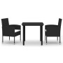 Juego de comedor para jardín 3 piezas negro de vidaXL, Conjuntos de jardín - Ref: Foro24-3099601, Precio: 194,54 €, Descuento: %