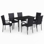 Juego de comedor para jardín 7 piezas negro de vidaXL, Conjuntos de jardín - Ref: Foro24-3099398, Precio: 435,21 €, Descuento: %