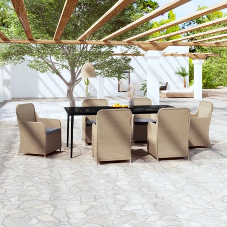 7-piece garden dining set with brown cushions by vidaXL, Garden sets - Ref: Foro24-3099551, Price: 1,00 €, Discount: %