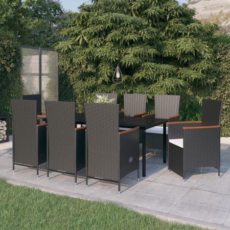 9-piece garden dining set with black cushions by vidaXL, Garden sets - Ref: Foro24-3099462, Price: 1,00 €, Discount: %