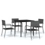 Juego de comedor de jardín 5 piezas gris de vidaXL, Conjuntos de jardín - Ref: Foro24-3099596, Precio: 260,65 €, Descuento: %