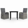 3-piece garden dining set with gray cushions by vidaXL, Garden sets - Ref: Foro24-3099473, Price: 478,99 €, Discount: %