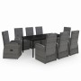 9-piece garden dining set with gray cushions by vidaXL, Garden sets - Ref: Foro24-3099478, Price: 1,00 €, Discount: %