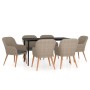 7-piece garden dining set with brown cushions by vidaXL, Garden sets - Ref: Foro24-3099526, Price: 866,05 €, Discount: %