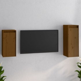 TV furniture 2 pieces solid honey brown pine wood by vidaXL, TV Furniture - Ref: Foro24-3100157, Price: 86,99 €, Discount: %