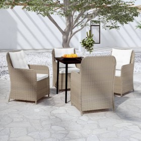 Juego de comedor de jardín 5 piezas con cojines marrón de vidaXL, Conjuntos de jardín - Ref: Foro24-3099566, Precio: 682,99 €...