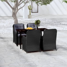 5-piece black garden dining set by vidaXL, Garden sets - Ref: Foro24-3099561, Price: 816,77 €, Discount: %