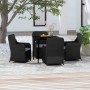 Juego de comedor de jardín 5 piezas con cojines negro de vidaXL, Conjuntos de jardín - Ref: Foro24-3099542, Precio: 579,99 €,...