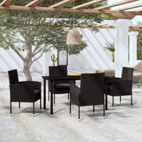 Juego de comedor para jardín 5 piezas negro de vidaXL, Conjuntos de jardín - Ref: Foro24-3099615, Precio: 339,99 €, Descuento: %