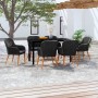 7-piece garden dining set with black cushions by vidaXL, Garden sets - Ref: Foro24-3099508, Price: 718,90 €, Discount: %