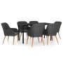 Juego de comedor de jardín 7 piezas con cojines negro de vidaXL, Conjuntos de jardín - Ref: Foro24-3099508, Precio: 718,90 €,...