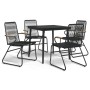 Juego de comedor de jardín 5 piezas ratán PVC negro de vidaXL, Conjuntos de jardín - Ref: Foro24-3099216, Precio: 289,86 €, D...